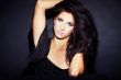 beautiful and sexy brunette girl on dark