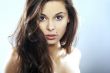 Young Woman on blue background