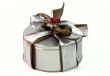 metal gift box with beautiful bow