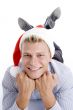 businessman with santa hat
