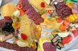 Allsorts snack from meat, seafoods and cheeses