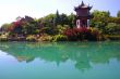 Japanese garden in botanical garden in Montreal