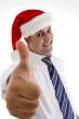 businessman with christmas hat
