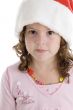 portrait of girl wearing christmas hat