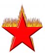 3D Red Star on Fire
