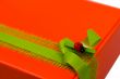 closeup of red gift box