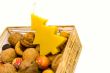 walnuts, sweets and handmade candle