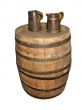 Old Barrel with two mugs isolated