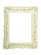 Old antique white wooden picture frame with empty place for text or image isolated
