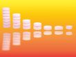 Ladder from pharmaceutical drugs with reflectons over gradient background