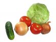 Set of different vegetables isolated on white