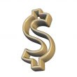 3d dollar symbol