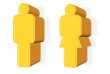 3D golden human symbols