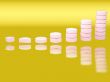Ladder from pharmaceutical drugs with reflectons over gradient background