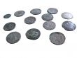Old medieval coins isolated