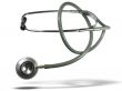 Medical stethoscope with shadow isolated over white background