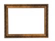 Empty picture gold frame with a decorative pattern