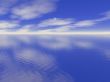 Ocean water and cloudy blue sky 3D high quality rendered