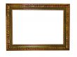 Empty picture gold frame with a decorative pattern