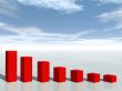 3d concept of financial crisis business graph moving down