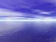 Ocean water and cloudy blue sky 3D high quality rendered