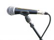 old metallic microphone isolated over white background