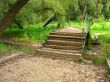 old bridge over a small river in autumn park