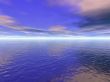 Ocean water and cloudy blue sky 3D high quality rendered