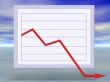 3d concept of financial crisis business graph moving down