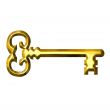3D Golden Vintage Key