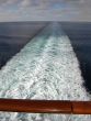 Cruise - horizon and foam seen from an ocean liner