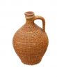 terracotta clay vase with wooden protection isolated over white background