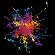 paint splat rainbow black