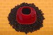 Red cup with coffee beans