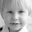 black and white portrait of child