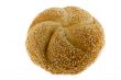 Roll with sesame against white background