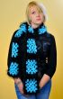 Blond Woman with Blue and Black Scarf