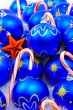 Blue Ornaments with Red Star and Candy