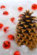 Pine Cone with Red Ornaments
