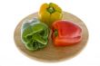 Peppers in three colors