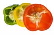 Peppers in three colors