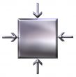 3d silver square with pointing arrows