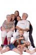 Studio family portrait of a crazy bunch
