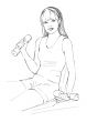  girl  with a dumbbells