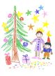 girl, boy and  fir