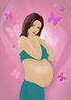 pregnant woman in blue