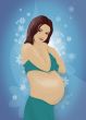 pregnant woman in blue