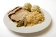 Roast port with pickled cabbage and dumpling