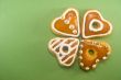 Heart shaped gingerbread cookies