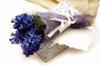blue flowers, box and greeting card